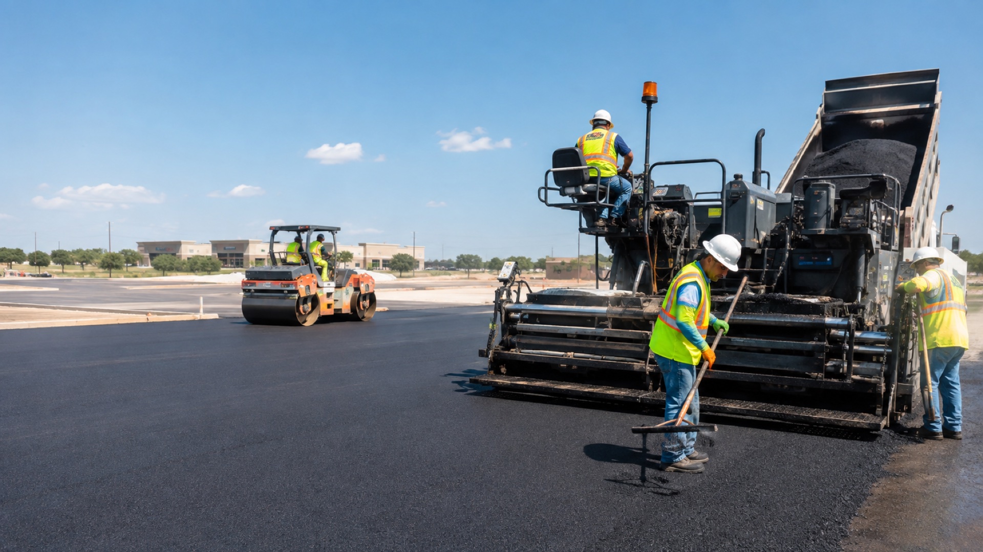 Commercial paving construction project