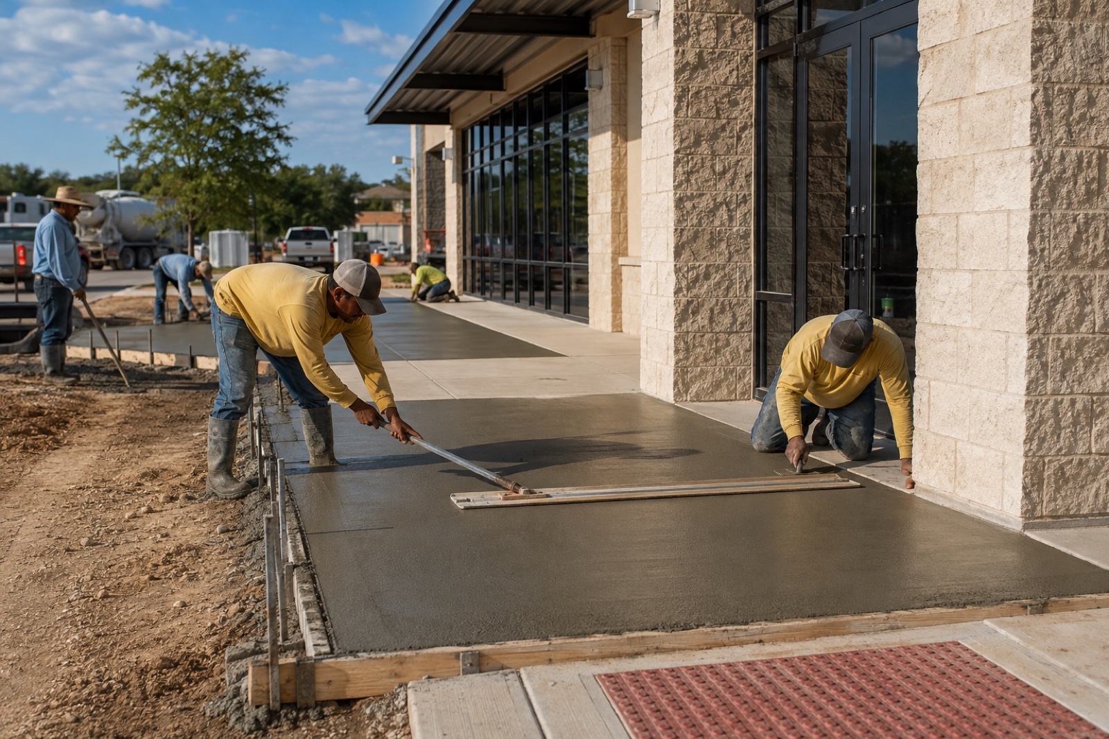 Commercial flatwork construction project